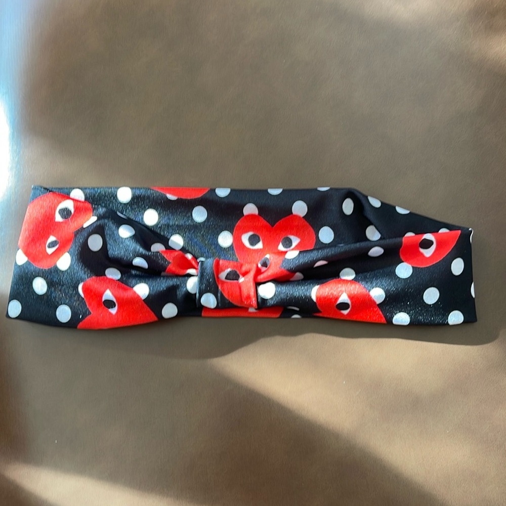 NWT Custom Durag Red Hearts Twist Knot Headband